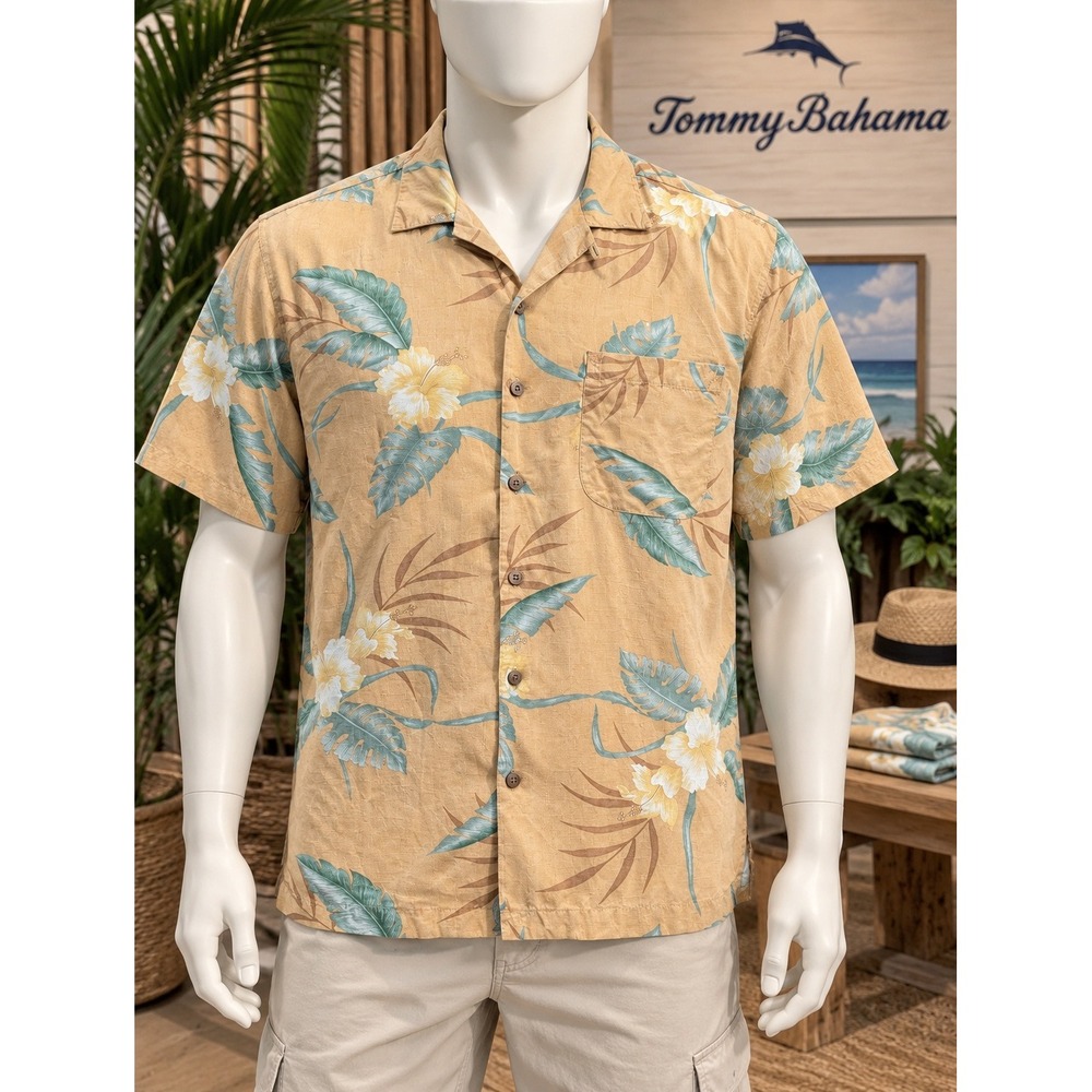 Tommy Bahama 100% Silk Tropical Hawaiian Camp Shirt Men's Large